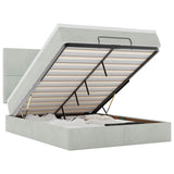Ottoman Bed with Mattresses Light Grey 140x200cm Velvet 3313403