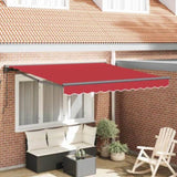 Retractable Awning Red 350 x 250 cm Polyester and Metal 3330446