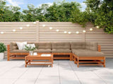 Garden Lounge Set 7 pcs Wax Brown Solid Pine Wood 3418106