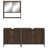 3 Piece Bathroom Furniture Set Brown Oak Engineered Wood 3214674