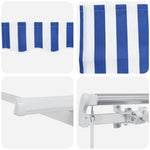 Retractable Awning Manual Blue and White 400 x 200 cm Fabric 3329777
