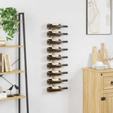 Wall-mounted Wine Rack for 9 Bottles Gold Iron 340901