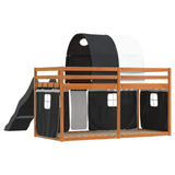 Bunk Bed without Mattress with Slide White and Black 90x200 cm 3284140