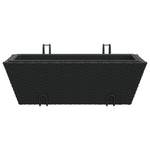 ZNTS Planters with hooks 2 pcs Black Poly Rattan 366398