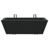 ZNTS Planters with hooks 2 pcs Black Poly Rattan 366398