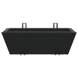 Planters with hooks 2 pcs Black Poly Rattan 366398