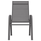Stackable Garden Chairs 2 pcs Grey Textilene Fabric 318778