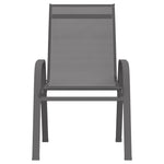 ZNTS Stackable Garden Chairs 2 pcs Grey Textilene Fabric 318778