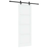 Sliding Door White and Black 83 x 232 cm Solid Pine Wood 3445509