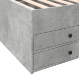 Daybed with Drawers without Mattress Concrete Grey 75x190 cm Small Single 3280891