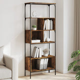 Bookcase 5-Tier Smoked Oak 76x33x188.5 cm Engineered Wood 839005