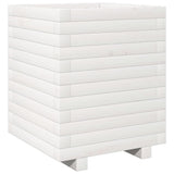 ZNTS Garden Planter White 40x40x49.5 cm Solid Wood Pine 3282510