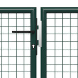 ZNTS Garden Gate Steel 500x100 cm Green 144317