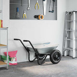 Wheelbarrow Silver and Black 124 x 73 x 65 cm Steel 42007974