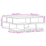 ZNTS Coffee Table Sonoma Oak 70x70x29 cm Engineered Wood 840746