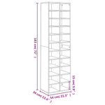 Shoe Cabinet White 54x34x183 cm Engineered Wood 800369