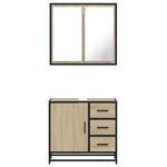 ZNTS 2 Piece Bathroom Furniture Set Sonoma Oak Engineered Wood 3300896