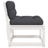Garden Sofa with Cushions White Solid Wood Pine 844690