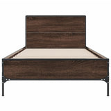 Bed Frame without Mattress Brown Oak 100x200 cm 845526