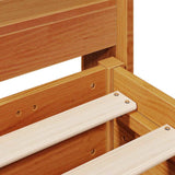 Bed Frame without Mattress Wax Brown 140x200 cm Solid Wood Pine 3306890