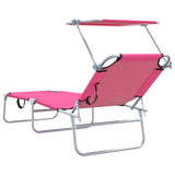 Sun Lounger Folding 2 pcs Pink 58 x 188 x 77cm Polyester 42003066