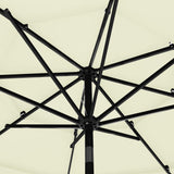 3-Tier Garden Parasol with Aluminium Pole Sand 3 m 313868
