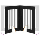 Foldable Dog Gate with Stands 6 pcs Black Oak 362 cm 892103