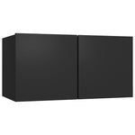 ZNTS 6 Piece TV Cabinet Set Black Engineered Wood 3078787