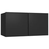 ZNTS 6 Piece TV Cabinet Set Black Engineered Wood 3078787