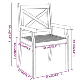 Dining Chair Set of 4 Natural Acacia 3098660