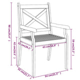 ZNTS Outdoor Dining Chairs 4 pcs Solid Wood Acacia 3098660