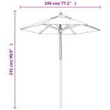 Garden Parasol with Wooden Pole Bordeaux Red 196x231 cm 363163