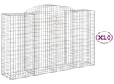 Arched Gabion Baskets 10 pcs 200x50x160/180 cm Galvanised Iron 3146391