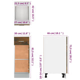 Drawer Bottom Cabinet Lyon Smoked Oak 30x46x81.5 cm Engineered Wood 815567