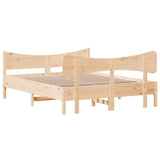 ZNTS Bed Frame without Mattress 140x200 cm Solid Wood Pine 3216381