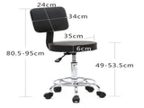 Round Shape Adjustable Salon Stool with Back Black 28184320