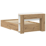 Bed Frame with Storage Artisan Oak 90 x 200 cm Engineered Wood 3433725