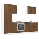 7 Piece Kitchen Cabinet Set Porto Brown Oak Engineered Wood 3314788