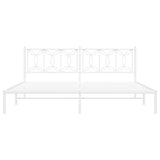 Metal Bed Frame without Mattress with Headboard White 200x200cm 376184