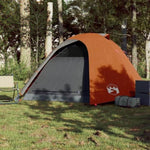 ZNTS Camping Tent Dome 4-Person Grey and Orange Waterproof 94337