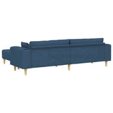 Fabric Sofa with Cushion 3 pcs Blue 208 cm Fabric 3335169