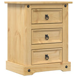 ZNTS Bedside Cabinet Corona 53x39x66 cm Solid Wood Pine 4005659