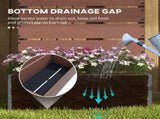34 x 69.5cm Garden Planter Box, with Back Trellis, Brown T3398P322141