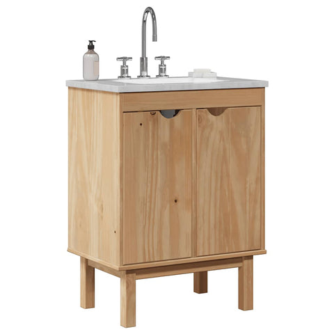 ZNTS Bathroom Sink Cabinet OTTA 59x40x80 cm Solid Wood Pine 4013460