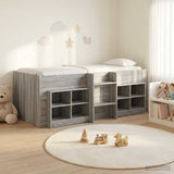Loft Bed Frame with Cabinet 3 pcs Grey Sonoma Engineered Wood 3423427