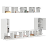 TV Cabinet Set 5 pcs High Gloss White Engineered Wood 3409091