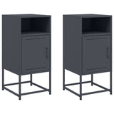 Bedside Cabinets 2 pcs Anthracite 36x39x78 cm Steel 846571