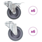 12 pcs Bolt Hole Swivel Casters 75 mm 277887