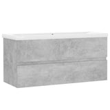Sink Cabinet with Built-in Basin Concrete Grey Engineered Wood 3071571