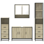 ZNTS 4 Piece Bathroom Furniture Set Sonoma Oak Engineered Wood 3301281